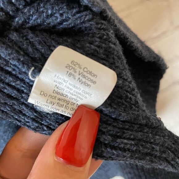 Madewell Tie-Cuff Pullover Sweater Small Blue/Gray - Picture 6 of 12